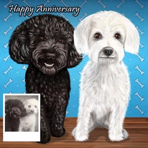 Pet Caricature Portrait, dog caricature, cat caricature