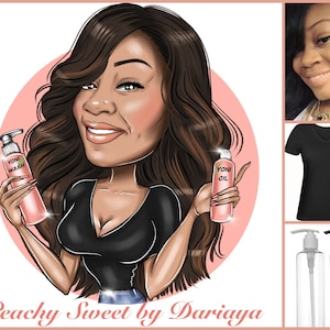 Organic Shop Logo - custom cartoon portrait for your business logo / organic logo / cosmetics logo