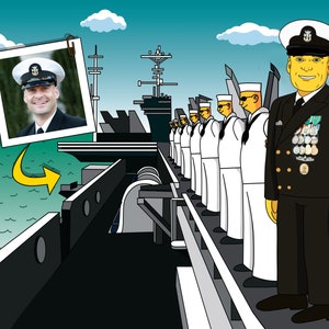 Navy Chief Gift - Custom Portrait from Photo as Yellow Character / navy gifts / navy veteran gift / chief petty officer / cpo