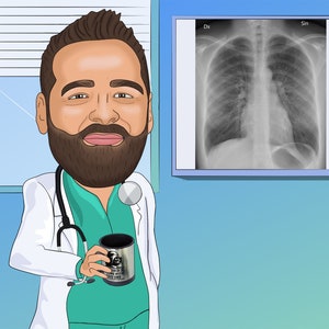 Pulmonologie Geschenk - Benutzerdefinierte Karikatur vom Foto, Pulmonologie Geschenk, rrt