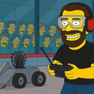 Regalo para amantes de los robots: retrato personalizado a partir de una foto como personaje amarillo, ingeniero robótico, regalo de robótica