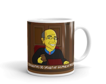 Judge mug with custom cartoon character portrait, Court inspector, judge cup, judge coffee mug, judging gift, new judge gift, judge mugs