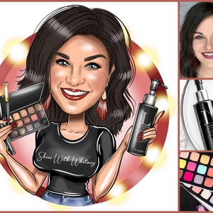 Makeup Artist Logo Design - custom cartoon portrait for your business logo / make up artist logo / makeup logo / makeup artist branding