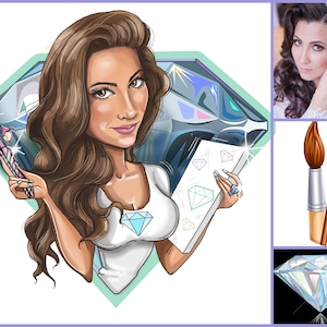 Design de logotipo de joalheiro - retrato personalizado para seu logotipo, logotipo de cristais, logotipo de joalheria, logotipo de joias