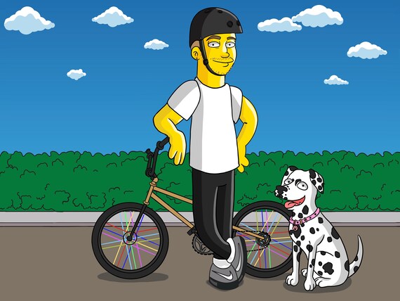 BMX Rider Gift Portrait From Photo as Cartoon Character / Bmx - Etsy BMX Rider Gift Portrait From Photo as Cartoon Character / Bmx - Etsy