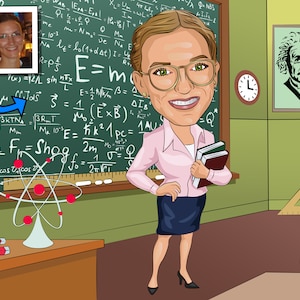 Professor Gift - Custom Caricature From Photo, college teacher, best professor