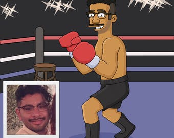 Boxing Gifts for men  - custom cartoon portrait from photo / boxing coach gift / boxing team gifts / boxing gift for him boxing gift for her