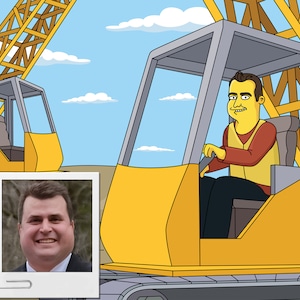 Crane Operator Gift  - Custom Portrait as Cartoon Character / dump truck driver gifts / construction worker gift