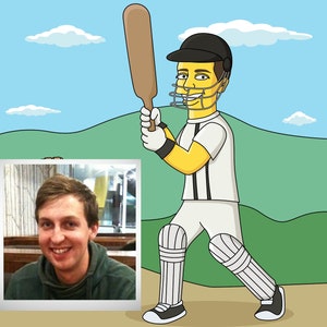 Geschenk Cricket Cartoon Portrait vom Foto / Cricket Geschenk / Cricket Trainer Geschenk Cricket Cartoon / Cricket Fan Geschenk Cricket Team Geschenk