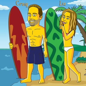 Check this listing for more STANDARD background options yellow cartoon characters Beach