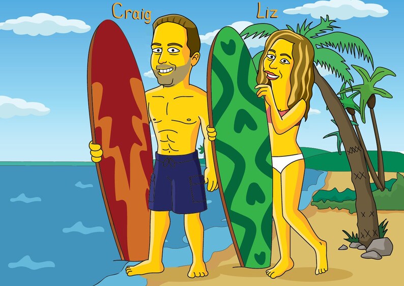 Check this listing for more STANDARD background options yellow cartoon characters Beach