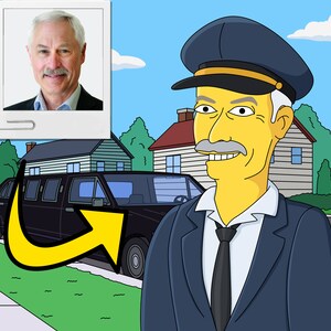 Chauffeur Gift - Custom Portrait from your Photo as Yellow Character / Limousine Driver Gift / Limo Driver