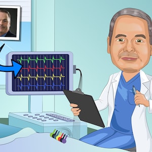 EEG Tech Gift - Custom Caricature From Photo, EEG Technologist