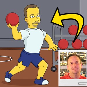 Dodgeball Player Gift - Custom Portrait from your Photo / funny dodgeball coach gift
