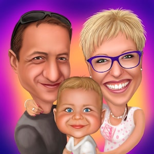 Custom FAMILY Caricature / family illustration / family cartoon / family portrait gift / illustrated family / family drawing / custom family