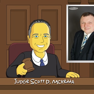 Judge Gift  - Custom Portrait as Yellow Cartoon Character / Gift For Judge / Judge Gift Idea / Judge Cartoon / Judge Caricature