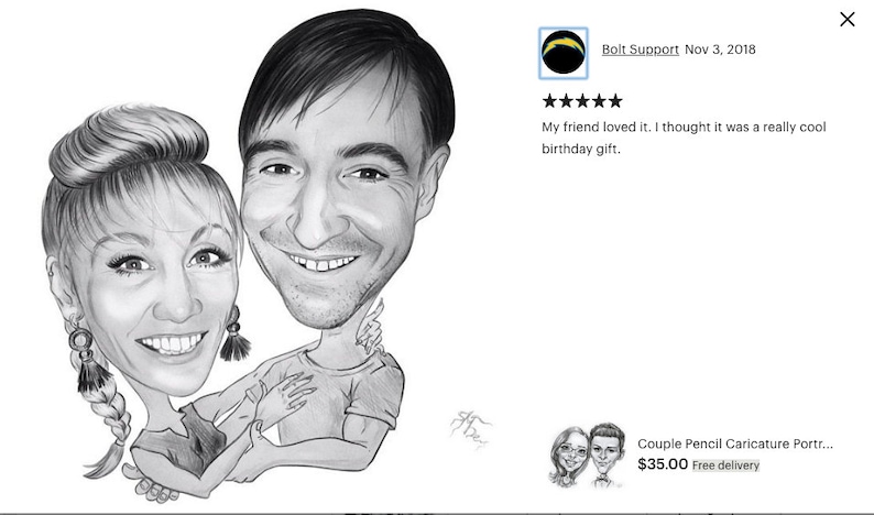 Couple Pencil Caricature Portrait from your Photo / custom caricature / couple caricature / couples gift portrait / couple pencil sketch image 9