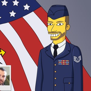 Technical Sergeant Gift - Custom Portrait from Photo as Yellow Character, tech sergeant tsgt