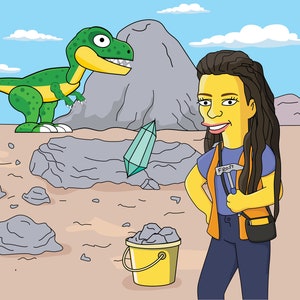 Geologist Gift Custom Portrait as Cartoon Character / | Etsy