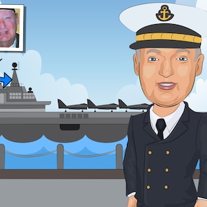 Navy Chief Gift - Custom Caricature From Photo / navy captain gift / chief petty officer