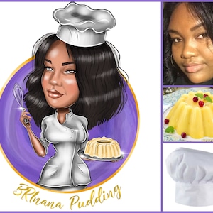 Baker Logo - custom portrait for your business logo, bakery logo design, whisk logo design, cake shop logo
