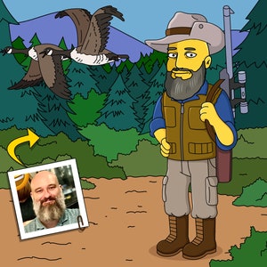 Jäger Geschenk - individuelles Cartoon Portrait / witziges Jagdgeschenk für Freund / lustiges Jägergeschenk / Jagdliebhaber Geschenk / Jägergeschenk