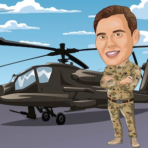 Air Force Gifts - Custom Caricature From Your Photo, navy pilot, Air Force Graduation