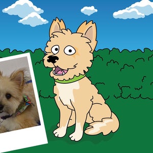 Custom Cartoonized Pet Portrait / Custom Pet Cartoon / Custom Pet Portrait / My Pet Portrait / Animal Portraits image 3