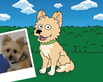 Divertido regalo de mascotas Retrato / divertidos regalos de perro para los propietarios / perro divertido perro perro perro retrato personalizado / retrato de mascota personalizado retrato digital mascota