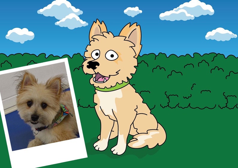 Custom Cartoonized Pet Portrait / Custom Pet Cartoon / Custom Pet Portrait / My Pet Portrait / Animal Portraits image 3