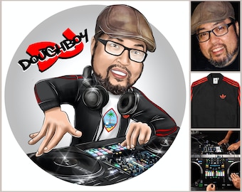 DJ Logo - custom portrait for your business logo / deejay logo / custom dj logo