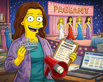 Pageant Director Gift - Custom Portrait from Photo as Yellow Character, pageant mom