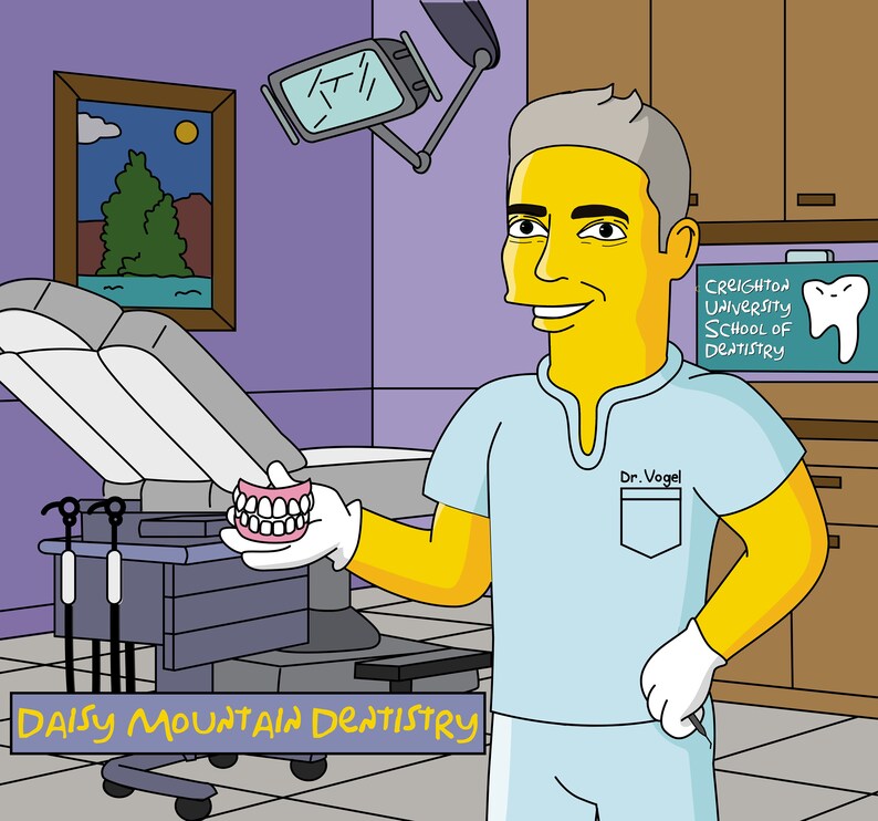 Orthodontist Gift Custom Portrait as Cartoon Character / Etsy