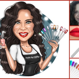 Diseño de logotipo de manicurista: logotipo de dibujos animados personalizado para su negocio / logotipo de manicura / logotipo de arte de uñas