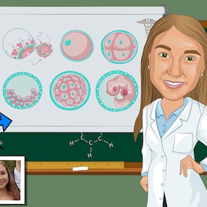 Embryology Teacher Gift - Custom Caricature From Photo, Embryology Professor