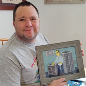 HVAC technician Gift - Custom Portrait from Photo as Yellow Character / HVAC tech gift