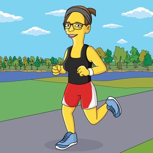 Regalo de corredor Retrato de dibujos animados personalizado / Regalos de carrera / Regalos de corredor de maratón / Regalo de jogging / regalos divertidos para corredores regalo de maratón imagen 5