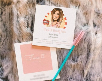 Custom Business Card Design with your cartoon portrait logo, business thank you cards