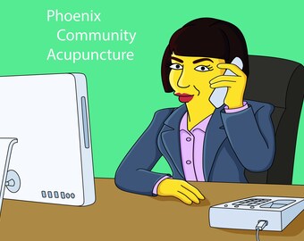 Regalo per segretaria medica Ritratto personalizzato di un cartone