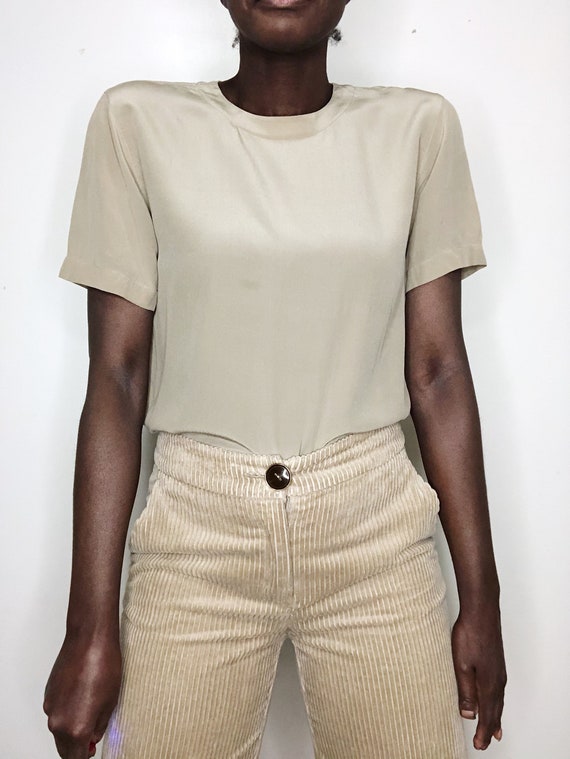 Vintage 1990s Women’s Minimalist Pure Silk Boxy Te