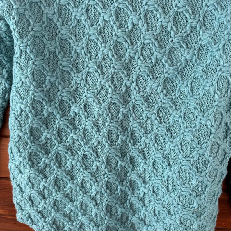 Vintage 50s 60s Pendleton Diamond Stitch Wool Sweater Size 40 image 5