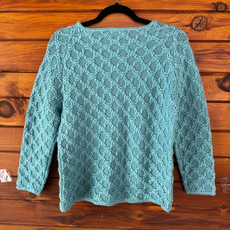 Vintage 50s 60s Pendleton Diamond Stitch Wool Sweater Size 40 image 2