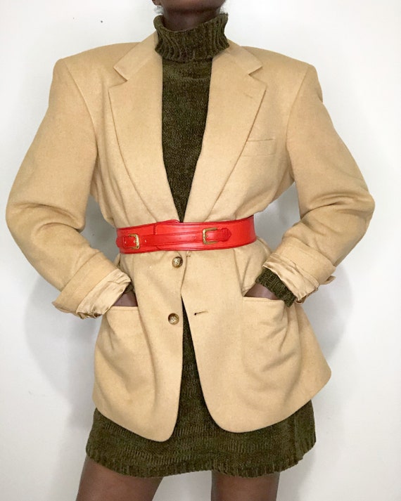 Vintage 1990s 100% Camel Hair Oversized Blazer Jac