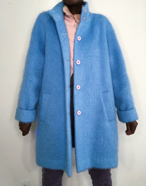 Rare Vintage Y2K Pastel Blue Mohair Alpaca Oversiz