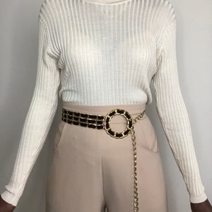 Vintage 1990s Minimalist Oat Pure Silk Mock Neck Ribbed Knit Long Sleeve Top Plus Size Size 1X