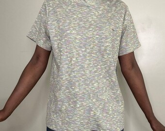 Vintage Lane Bryant Space Dye Mock Neck Short Sleeve Top Size 14/16