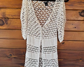 Blusa de crochet estilo boho Y2K Arden B, talla mediana.