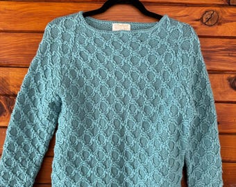 Vintage 50s 60s Pendleton Diamond Stitch Wool Sweater Size 40