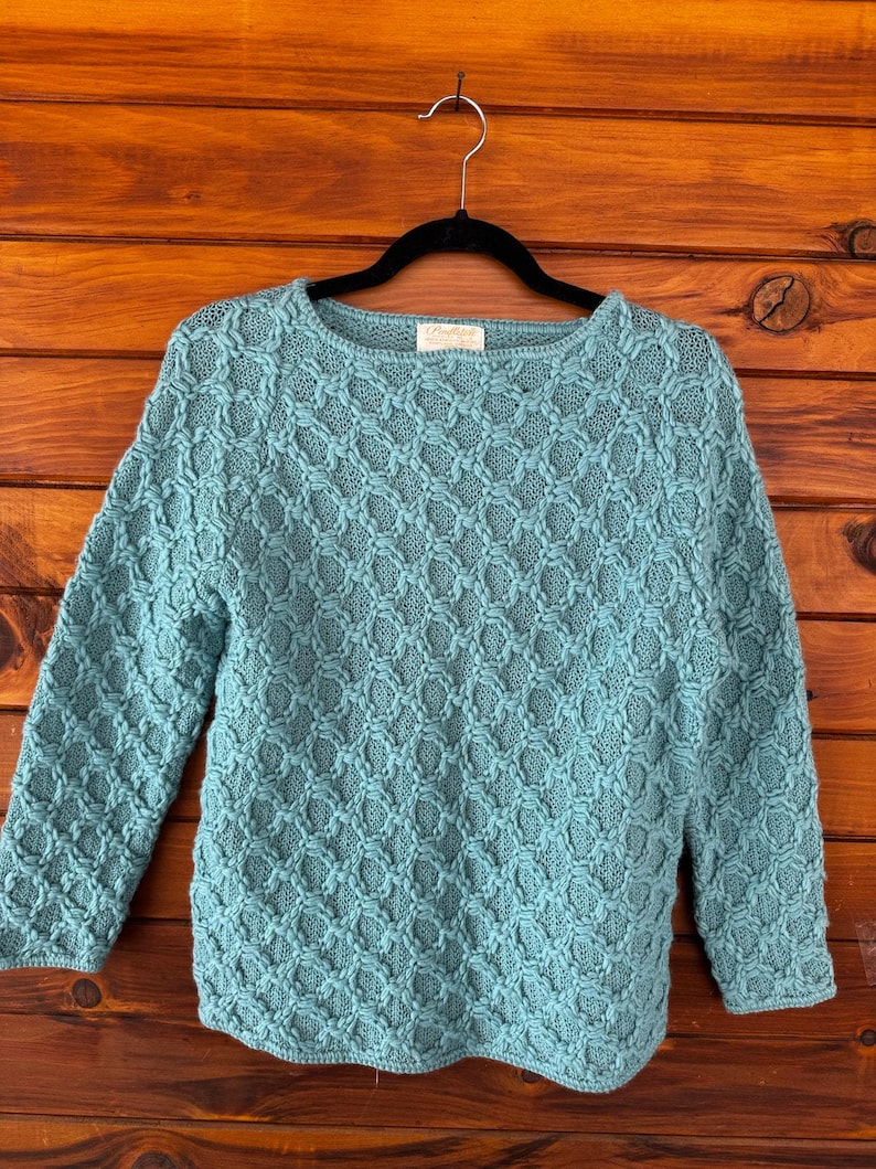 Vintage 50s 60s Pendleton Diamond Stitch Wool Sweater Size 40 image 1