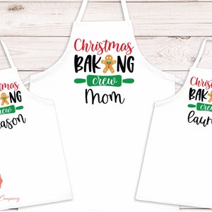 Personalized Family apron Sets-Christmas Baking Crew, mommy and me Adult child aprons- great family gift idea